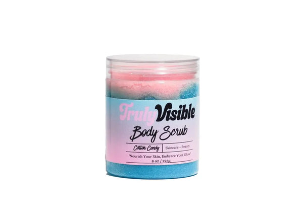 Cotton Candy  Body Scrub SPUN STRAWBERRY SUGAR - RAW SUGAR - CANDIED TONKA BEANS - TAHITIAN VANILLA.
